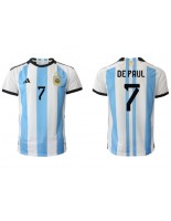 Argentiina Rodrigo de Paul #7 Kotipaita MM-kisat 2022 Lyhythihainen
